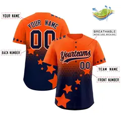 Orange Navy White Rising Stars Gradient Baseball Jersey 2