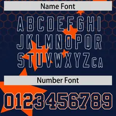 Orange Navy White Rising Stars Gradient Baseball Jersey 4