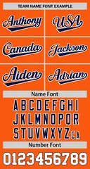 Orange Navy-White Varsity Full-Snap Raglan Letterman Baseball Jacket 7