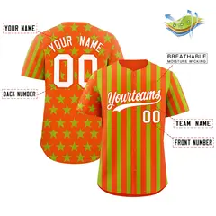 Orange Neon Green American Flag Graffiti Baseball Jersey 2