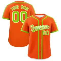Orange Neon Green Classic Authentic Baseball Jersey 1