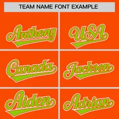 Orange Neon Green Color Block Authentic Baseball Jersey 3