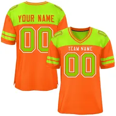 Orange Neon Green Color Block Authentic Football Jersey 1