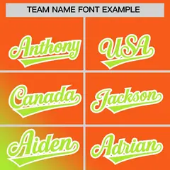 Orange Neon Green Diagonal Stripe Gradient Baseball Jersey 3