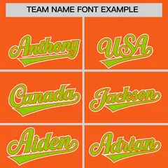 Orange Neon Green Edge Color Block Baseball Jersey 3