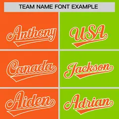 Orange Neon Green Four Squares Performance Polo Shirt 3