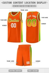 Orange Neon Green-Gold Gradient Basketball Jersey 2