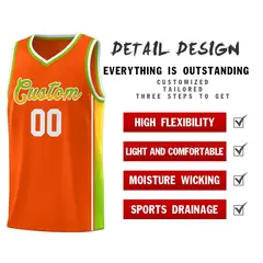 Orange Neon Green-Gold Gradient Basketball Jersey 5