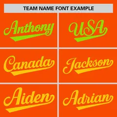Orange Neon Green-Gold Gradient Side Baseball Jersey 3