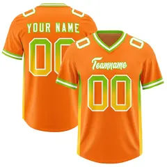 Orange Neon Green Gold Gradient Sides Football Jersey 1