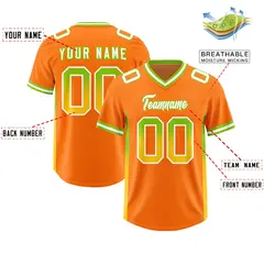 Orange Neon Green Gold Gradient Sides Football Jersey 2
