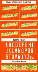Orange Neon Green Gold-White Stripe Gradient Baseball Jersey 3