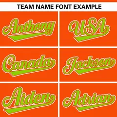 Orange Neon Green Gradient Thick Stripe Raglan Baseball Jersey 3