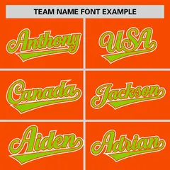 Orange Neon Green Half Stripe Authentic Baseball Jersey 3