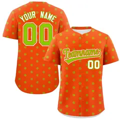 Orange Neon Green Polka Dot Graffiti Baseball Jersey 1