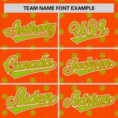 Orange Neon Green Polka Dot Graffiti Baseball Jersey 3