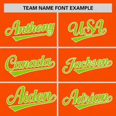 Orange Neon Green Raglan Sleeves Authentic Baseball Jersey 3