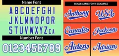 Orange Neon Green Royal-White Gradient Baseball Jersey 3