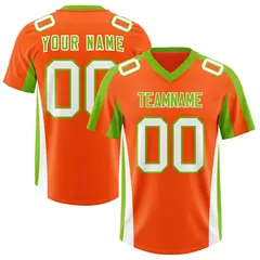Orange Neon Green Side Stripe Authentic Football Jersey 1