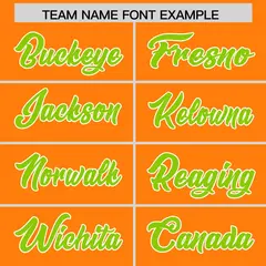 Orange Neon Green Star Pattern Raglan Football Jersey 3