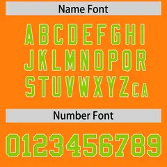 Orange Neon Green Star Pattern Raglan Football Jersey 4