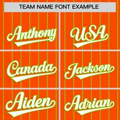 Orange Neon Green Stripe Raglan Baseball Jersey 3
