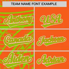 Orange Neon Green Tribal Split Baseball Jersey 3