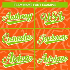 Orange Neon Green-White Stripe Graffiti Pattern Varsity Full-Snap Jacket 5
