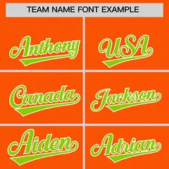Orange Neon Green-White Varsity Full-Zip Raglan Stripe Letterman Bomber Jacket 3
