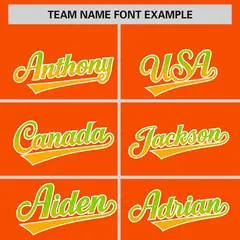 Orange Neon Green-Yellow Gradient Varsity Full-Snap Raglan Baseball Jacket 3