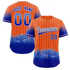 Orange New York City Silhouette Baseball Jersey