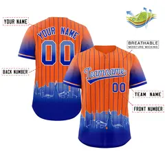 Orange New York City Silhouette Baseball Jersey 2