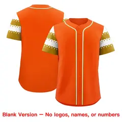 Orange Old Gold White Flag Lace Sleeve Baseball Jersey 7