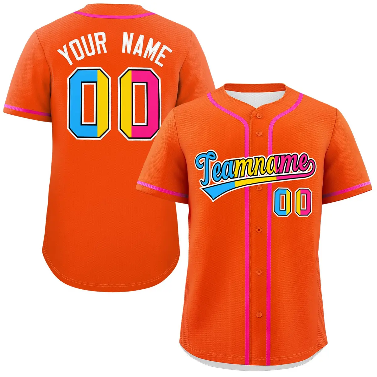 Orange Pansexuality Pride Month Authentic Baseball Jersey