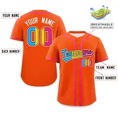 Orange Pansexuality Pride Month Authentic Baseball Jersey 2