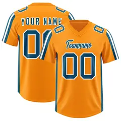 Orange Panther Blue and White Side Stripe Football Jersey 1