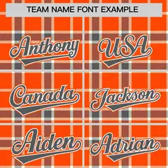 Orange Plaid Authentic Baseball Jersey 3