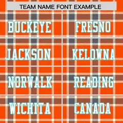 Orange Plaid Pattern Authentic Football Jersey 3