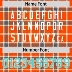 Orange Plaid Pattern Authentic Football Jersey 4
