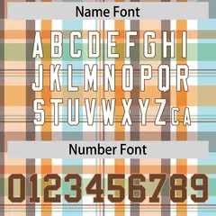 Orange Plaid Pattern Authentic Football Jersey 4