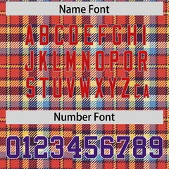 Orange Plaid Pattern Authentic Football Jersey 4