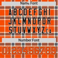 Orange Plaid Varsity Full-Snap Letterman Baseball Jacket 4