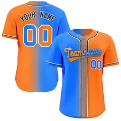 Orange Powder Blue-Black Gradient Fashion Baseball Jersey 1