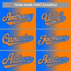 Orange Powder Blue-Black Gradient Fashion Baseball Jersey 3