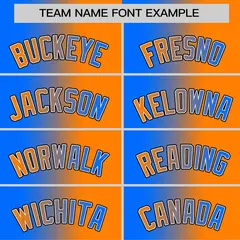 Orange Powder Blue-Black Gradient Fashion Baseball Jersey 3