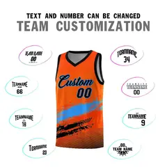 Orange Powder Blue Black Graffiti Basketball Jersey 4
