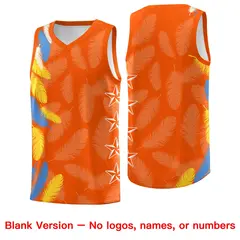 Orange Powder Blue Feather Graffiti Basketball Jersey 6