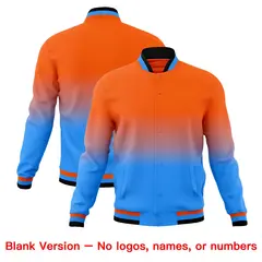 Orange Powder Blue Full-Snap Varsity Gradient Letterman Jacket 7