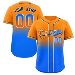 Orange Powder Blue Gradient Fashion Baseball Jersey