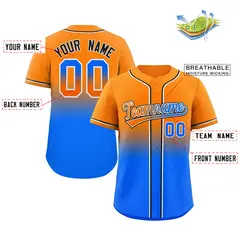 Orange Powder Blue Gradient Fashion Baseball Jersey 2
